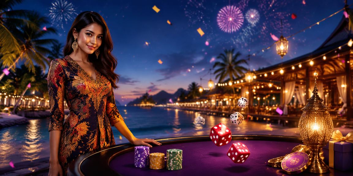 Permainan dadu elektronik dengan motif batik Langkawi
